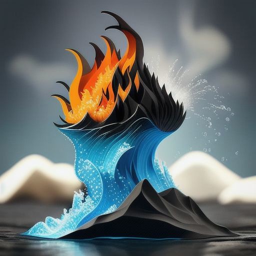 a learned_embeds-step-1500, logo water, mountain, fire